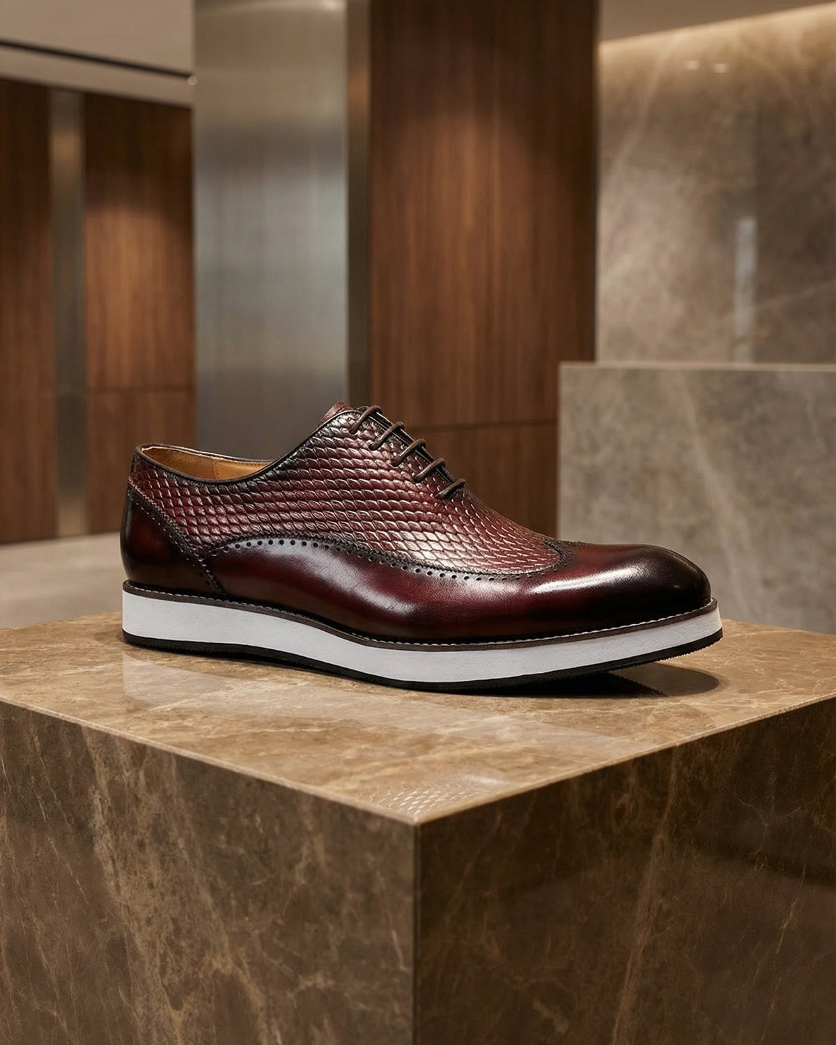 Emilio Cowhide Lace-Up Shoe