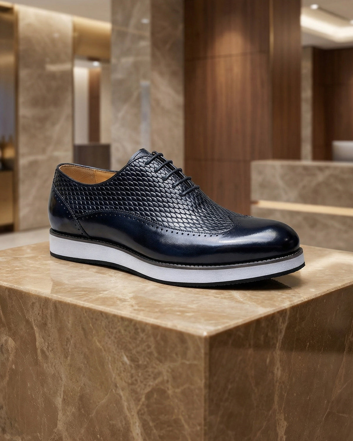 Emilio Cowhide Lace-Up Shoe