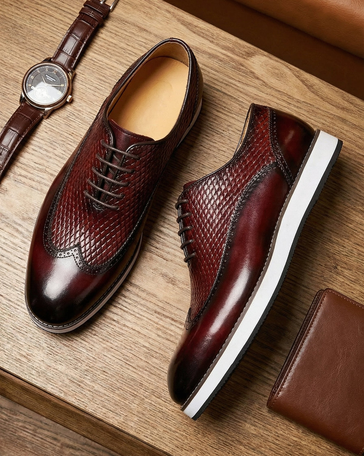 Emilio Cowhide Lace-Up Shoe